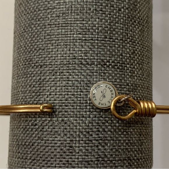 Luca + Danni Lotus Flower Bangle Bracelet Mixed Metal Silver and Brass - Picture 12 of 12